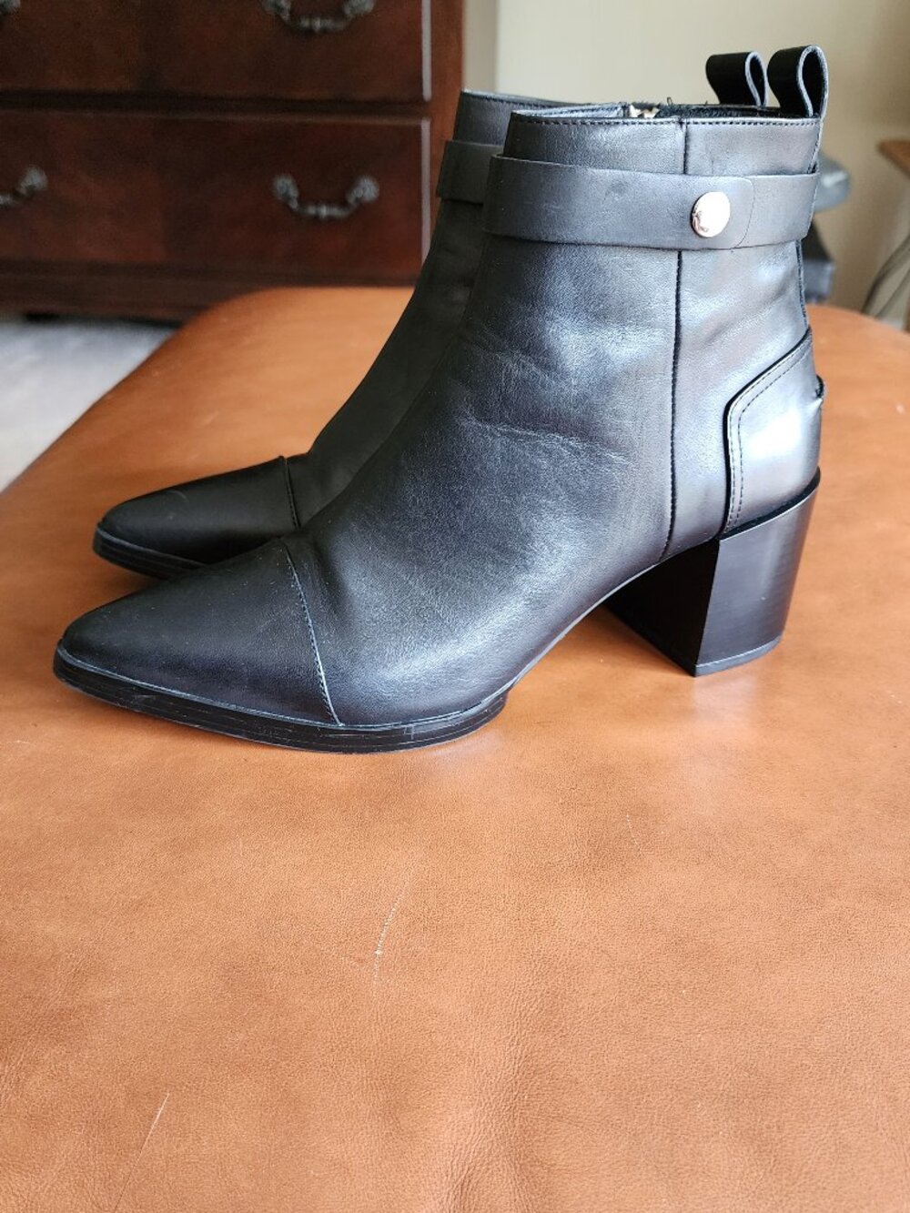 Zara Woman Leather Boots Size 7.5